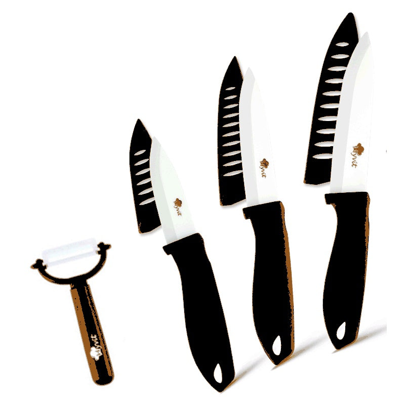 Sleek 5-Piece White Zirconia Ceramic Knife Set