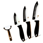 Sleek 5-Piece White Zirconia Ceramic Knife Set