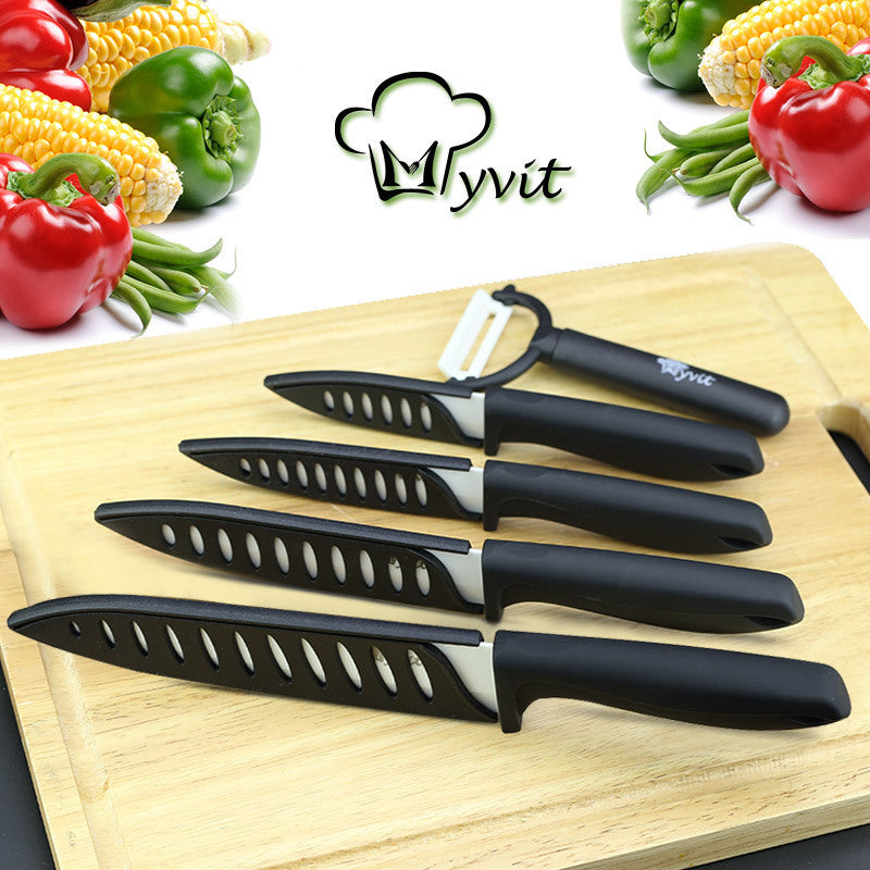 Sleek 5-Piece White Zirconia Ceramic Knife Set