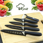 Sleek 5-Piece White Zirconia Ceramic Knife Set