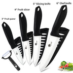 Sleek 5-Piece White Zirconia Ceramic Knife Set